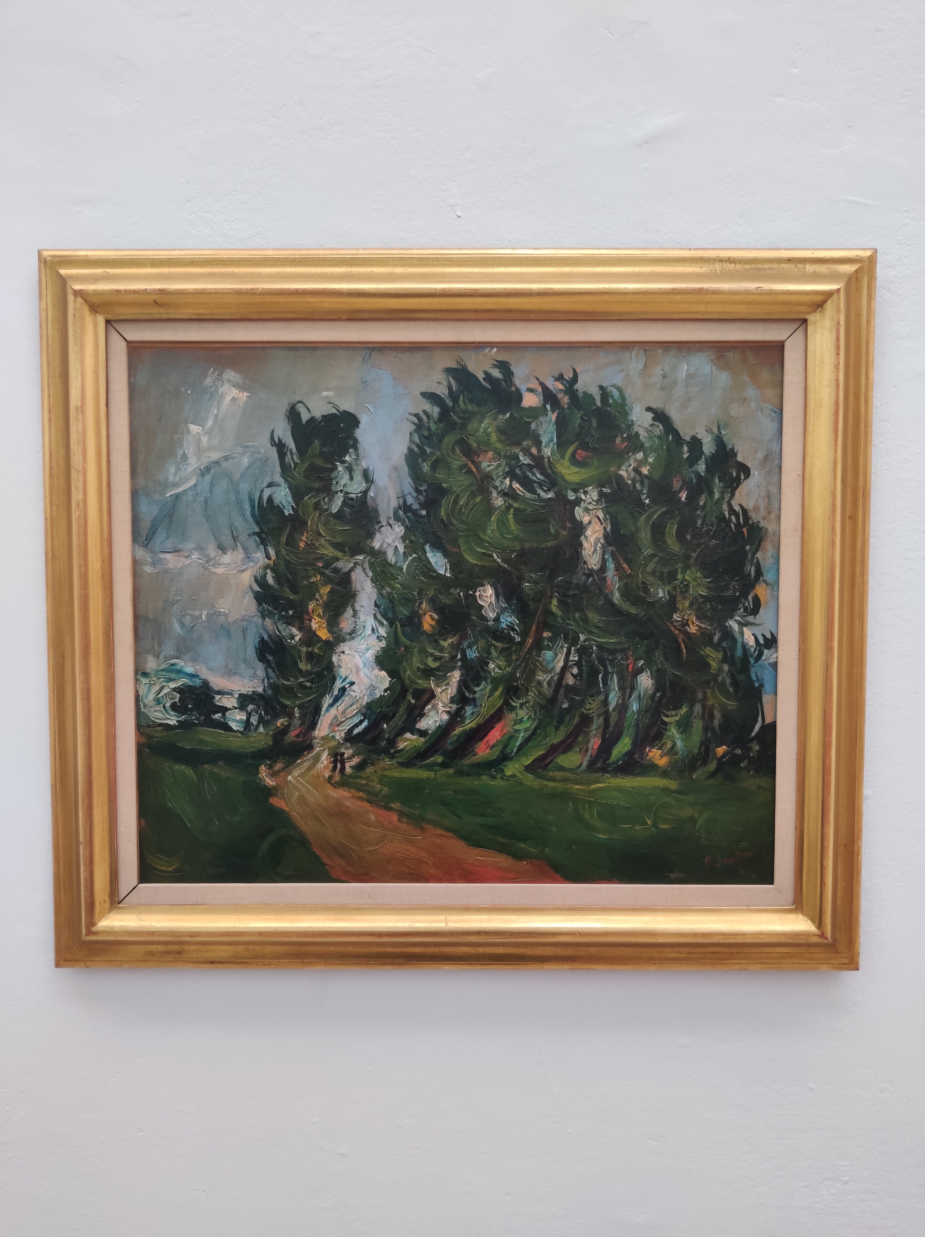 חיים סוטין, שביל ביער עם שני ילדים, עשור שלישי של המאה העשרים, בקירוב, אוסף מוזיאון הכט, אוניברסיטת חיפה.jpg