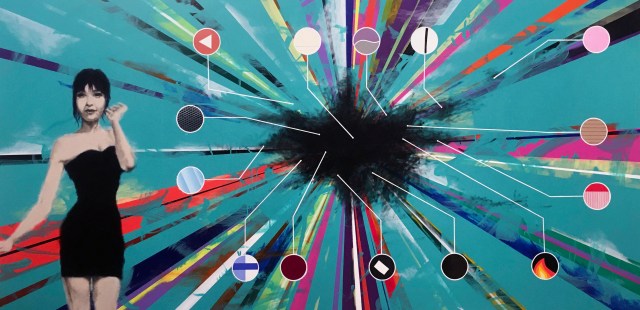 רן ברלב, ללא כותרת, שמן על דיקט, 244 על 122 סמ, 2019