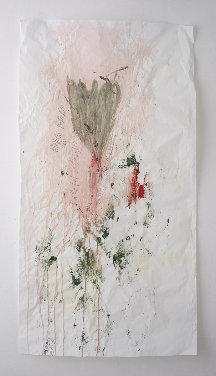 לילי כהן פרח יה, כל השריטות ורודות,150 2020, על86, צבעים מבוססי מים על נייר